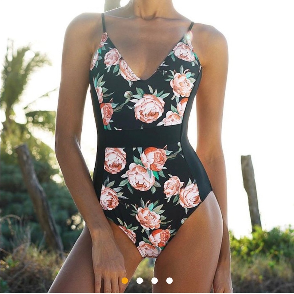 Floral one piece suit